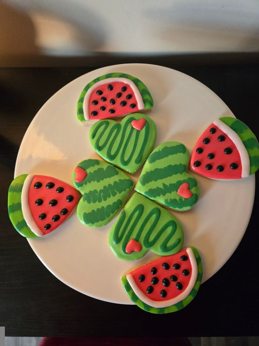 Watermelon Decorated Sugar Cookies
